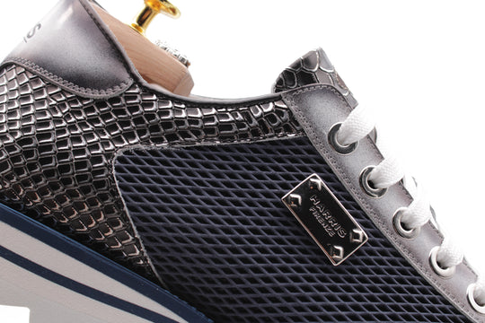 Python effect and perforated sneakers