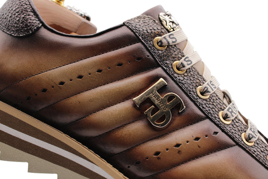 Sneakers comfort in pelle dipinta a mano