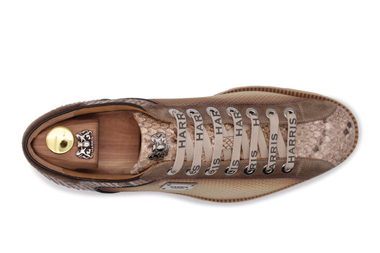 Sneakers effetto forato e pitone