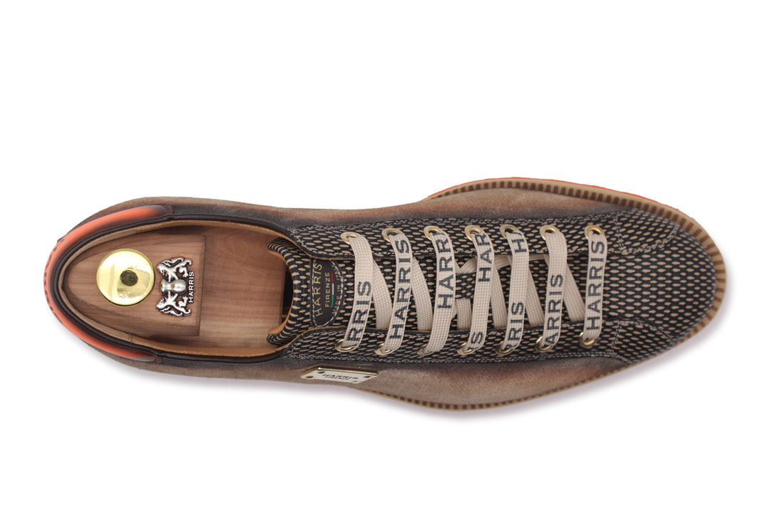 Sneakers effetto trama e suede