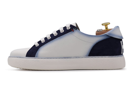 Sneakers in pelle e suede con ricamo