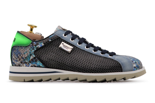 Sneakers in pelle stampata e pitone