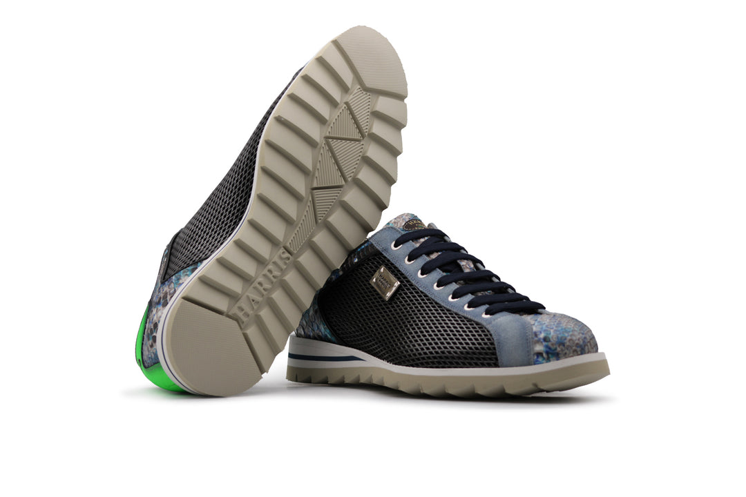 Sneakers in pelle stampata e pitone