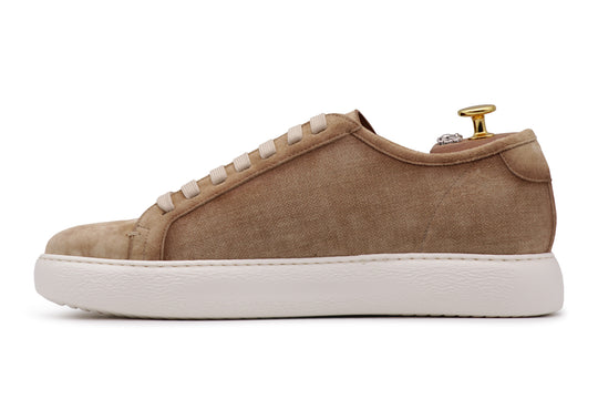 Sneakers in suede effetto tessuto