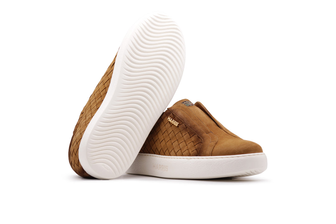 Sneakers Slipon in pelle intrecciata