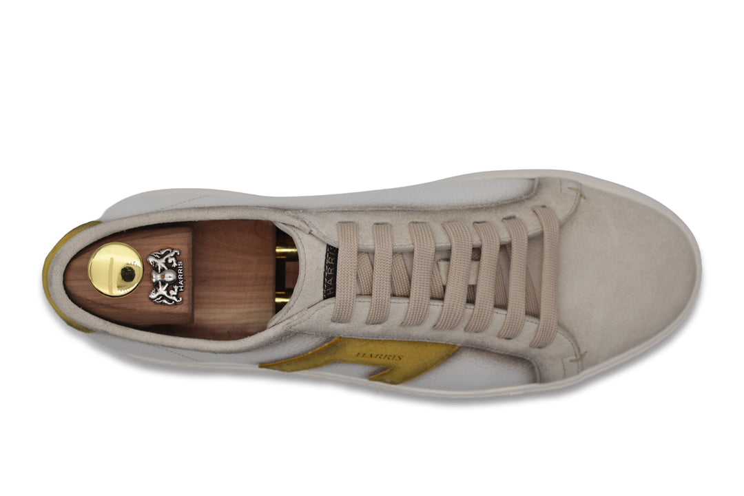 Leather and suede sneakers