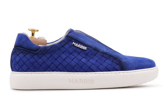 Woven leather slip-on sneakers