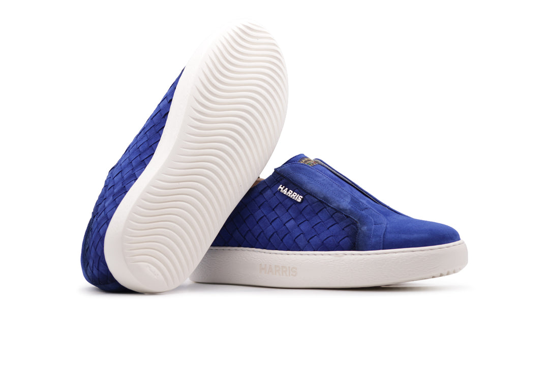 Woven leather slip-on sneakers
