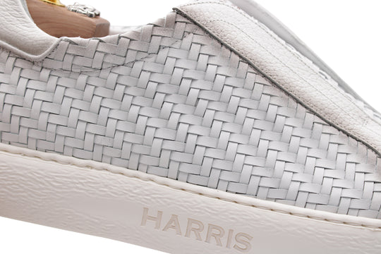 Woven leather slip-on sneakers