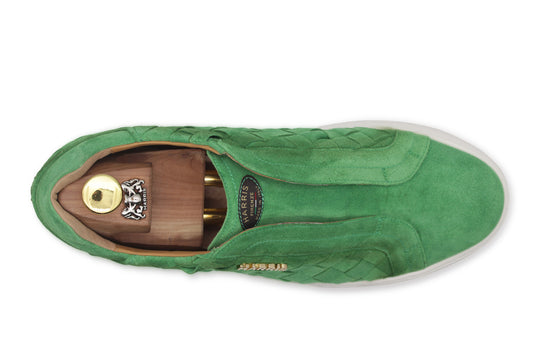 Sneakers slipon in pelle intrecciata