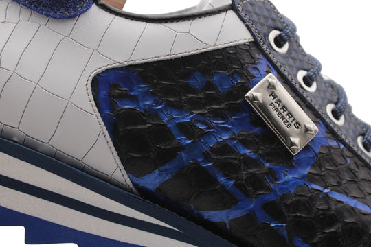 Sneakers in pitone ed effetto coccodrillo
