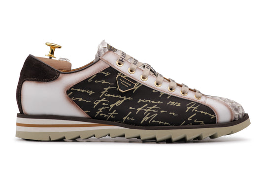 Sneakers in suede signature e pitone