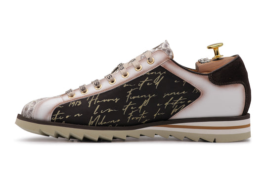 Sneakers in suede signature e pitone