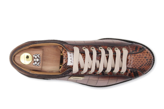 2817 Zapatillas Tweed y Pitón – Marrón