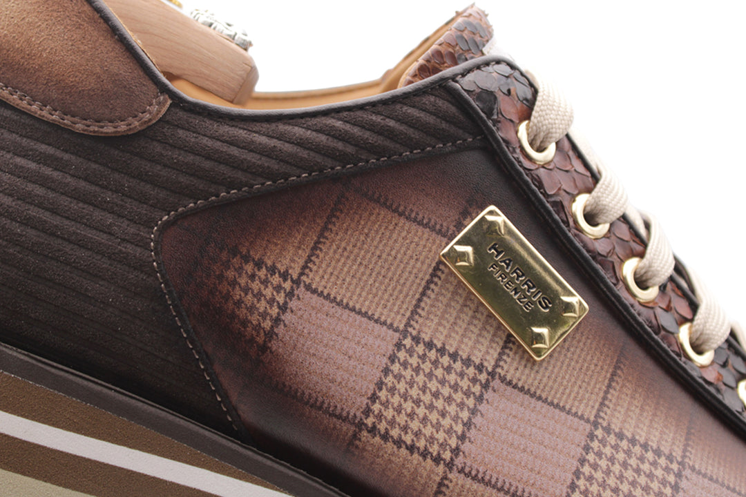 2817 Zapatillas Tweed y Pitón – Marrón