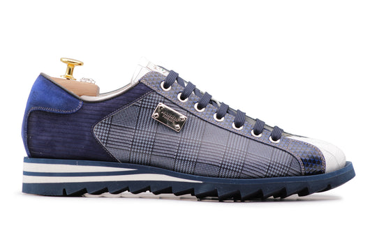 2817 Zapatillas Tweed y Coco – Azul