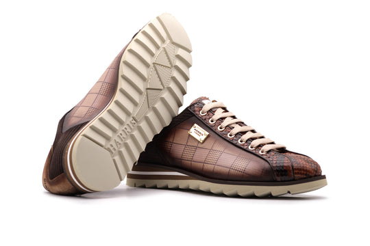 2817 Zapatillas Tweed y Pitón – Marrón