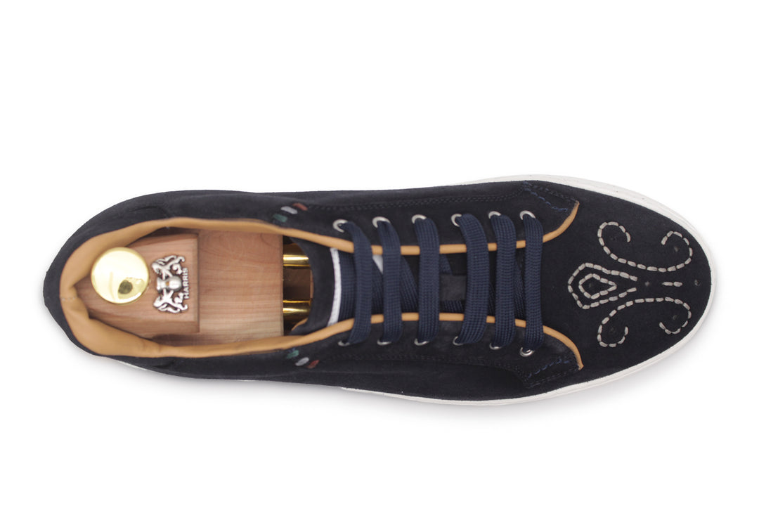 Baskets en daim London – Bleu