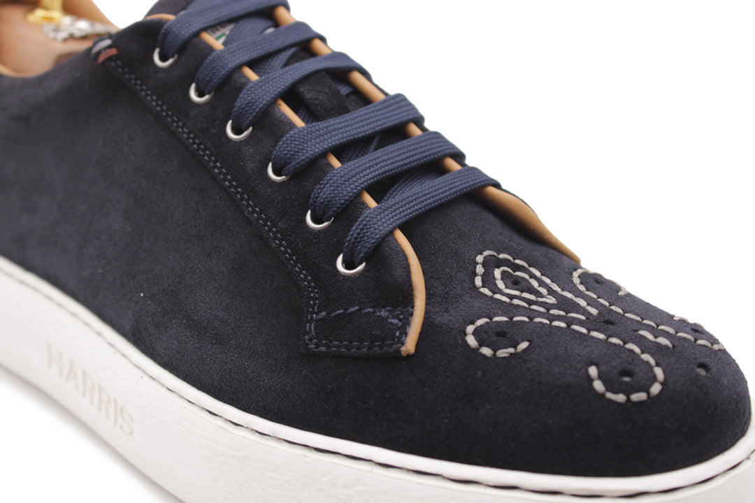 Baskets en daim London – Bleu