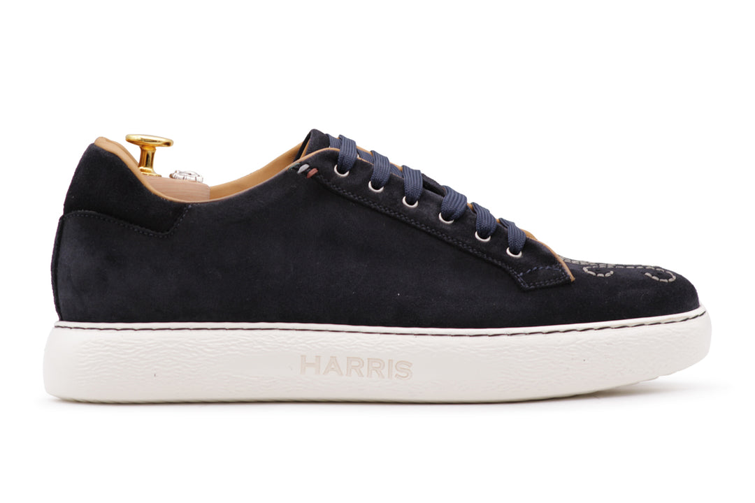 Baskets en daim London – Bleu
