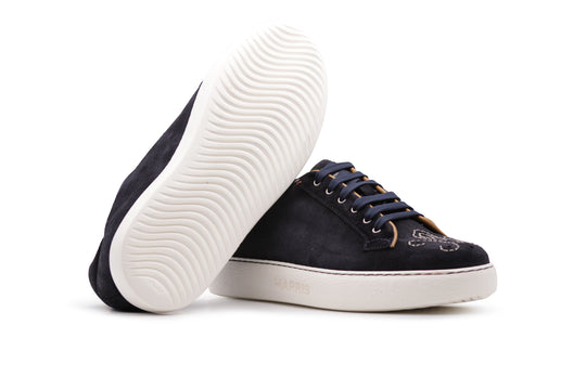 Baskets en daim London – Bleu