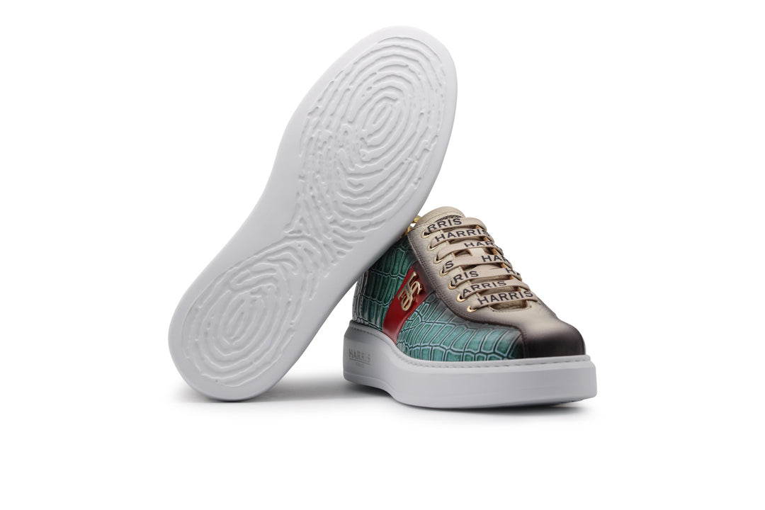 Sneakers in pelle stampata