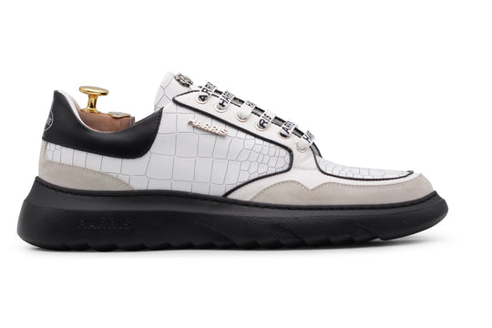 Sneakers in pelle stampata con suola evoluzione